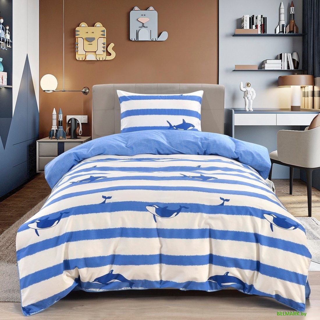 Постельное белье Sofi De MarkO Касатки Детский Дет-793 (синий) - фото