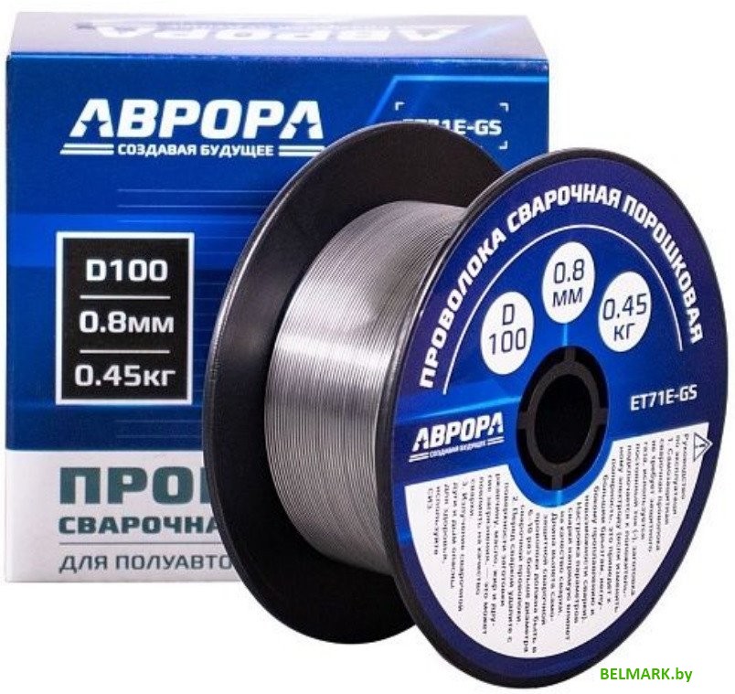 Сварочная проволока Aurora E71T-GS d.0.8 мм 0.45кг D100 NO GAS - фото