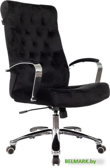 Офисное кресло Бюрократ T-9928SL Fabric (черный Italia Black/крестовина металл хром) - фото