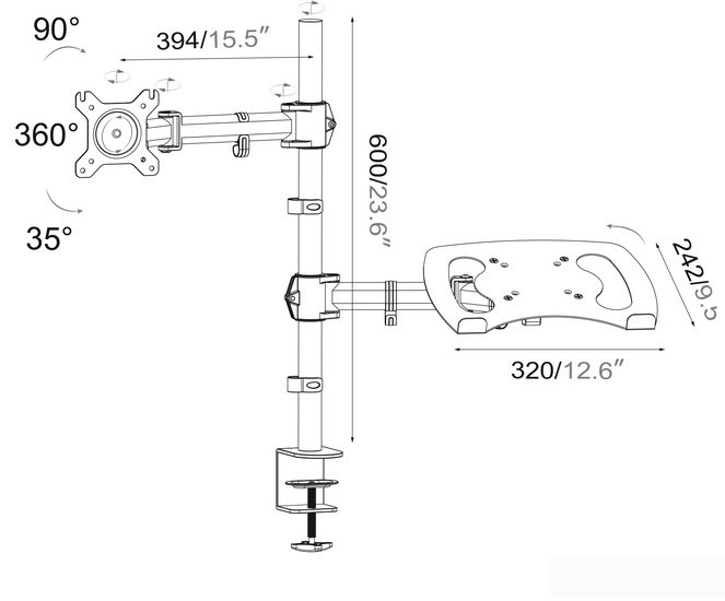 Кронштейн CACTUS CS-VM-LH07-AL - фото2