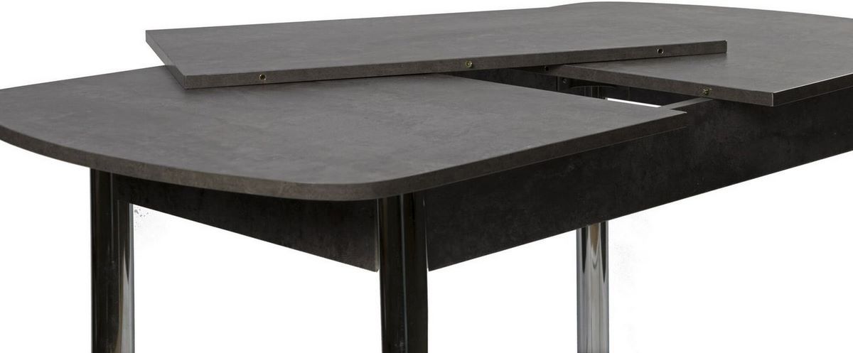 Кухонный стол ВВР ЛДСП Раздвижной (камень темный/прямое хром) - фото2
