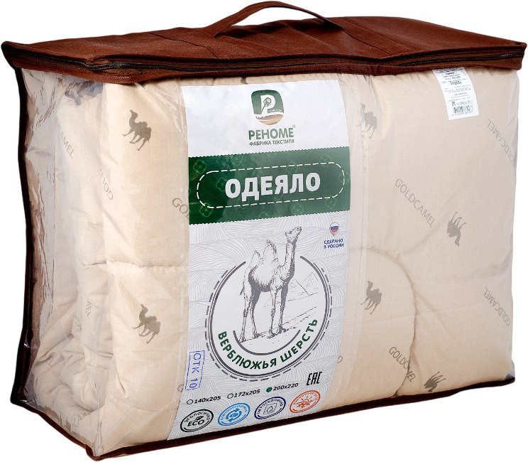 Одеяло Реноме Евро Тик 80/20 14/053н 200x220 (верблюжья шерсть, 300) - фото