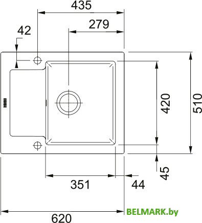 Кухонная мойка Franke Maris MRK 611-62 124.0442.558 (матовый антрацит) - фото2