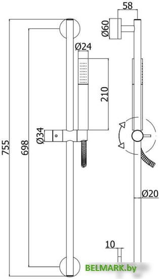 Душевой гарнитур Paffoni Life ZSAL135NO - фото2