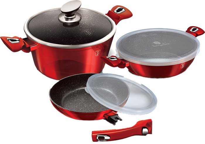 Набор кастрюль Berlinger Haus Burgundy Line BH-7050 - фото