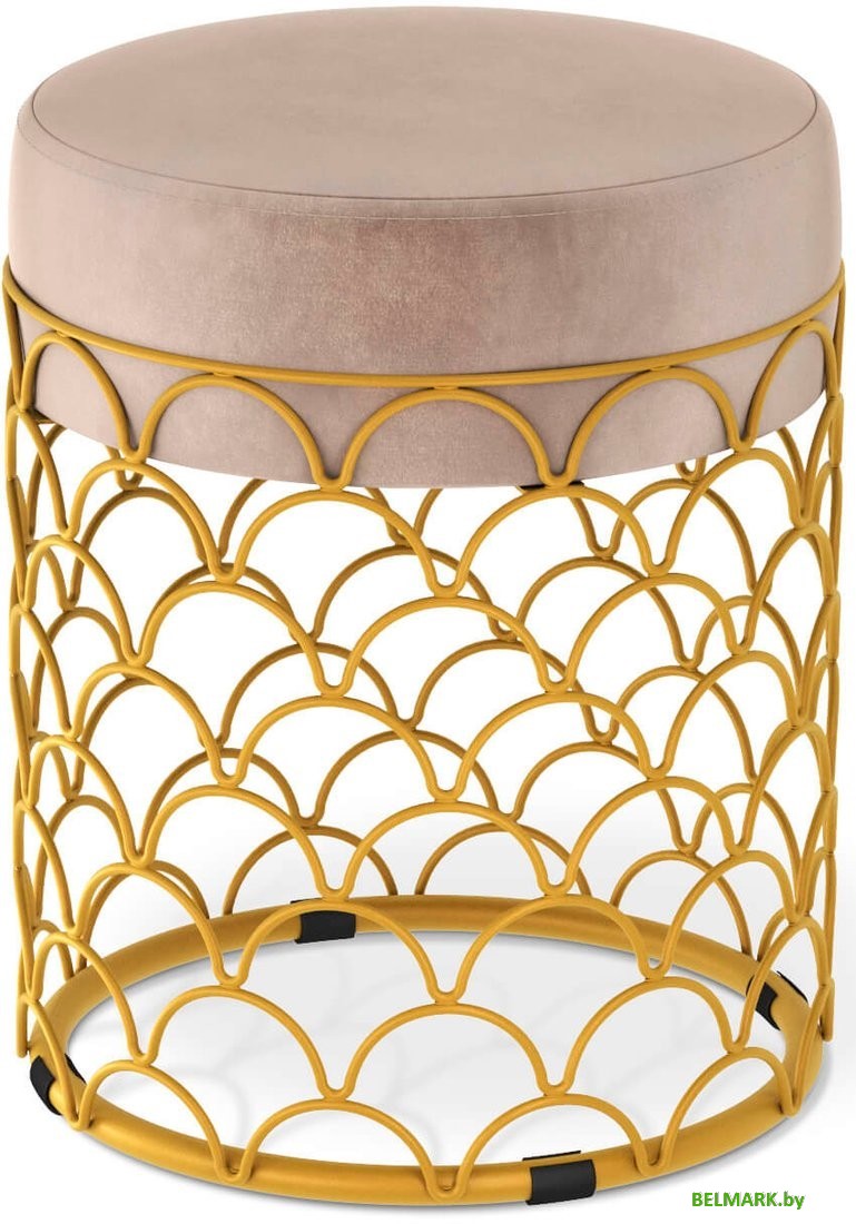 Пуфик Sheffilton SHT-B13 (латте/золотой) - фото