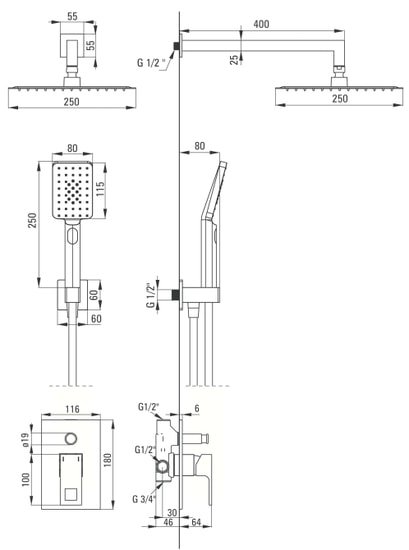 Душевая система Deante Anemon NAC 09MP - фото2
