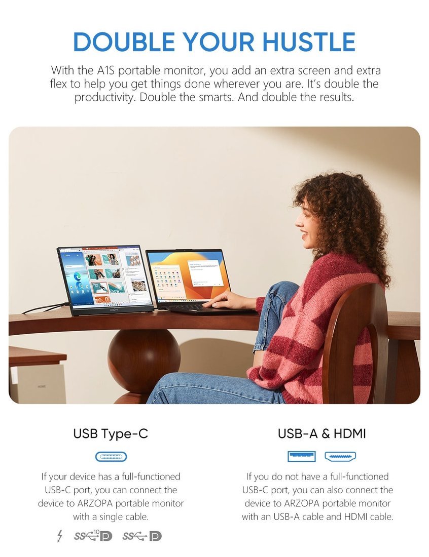 Портативный монитор Arzopa A1S - фото2