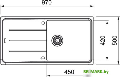 Кухонная мойка Franke Basis BFG 611-97 114.0676.289 (оникс) - фото2
