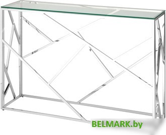 Консольный стол Stool Group Арт Деко 115x30 ECST-015 (прозрачное стекло/сталь серебристый) - фото