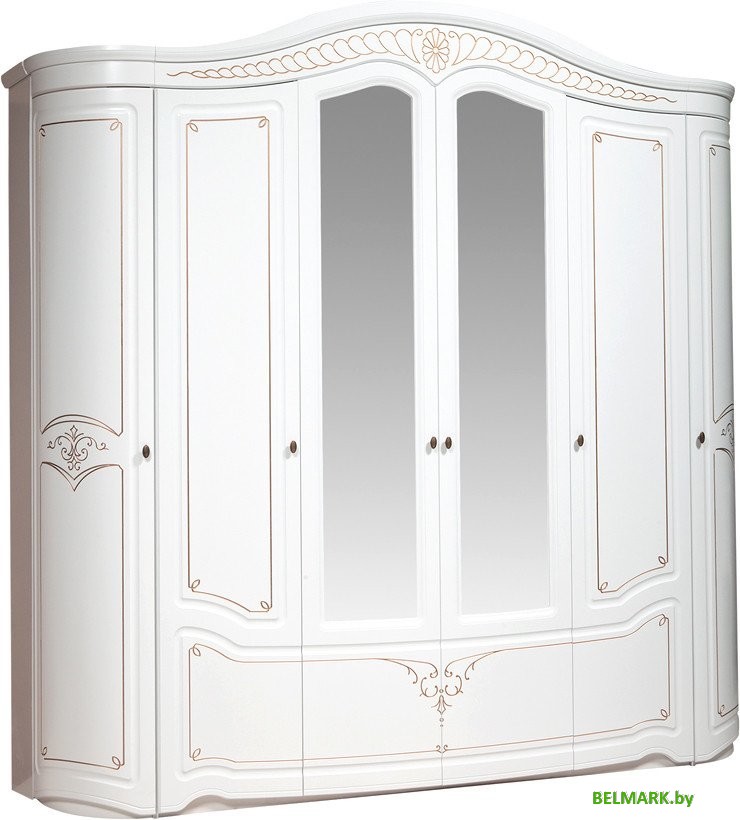 Шкаф распашной ФорестДекоГрупп Луиза 6.Д1 (слоновая кость) - фото