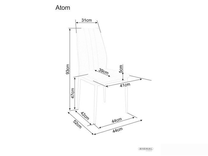 Стул Signal Atom Velvet (bluvel 19 черный/черный) - фото2