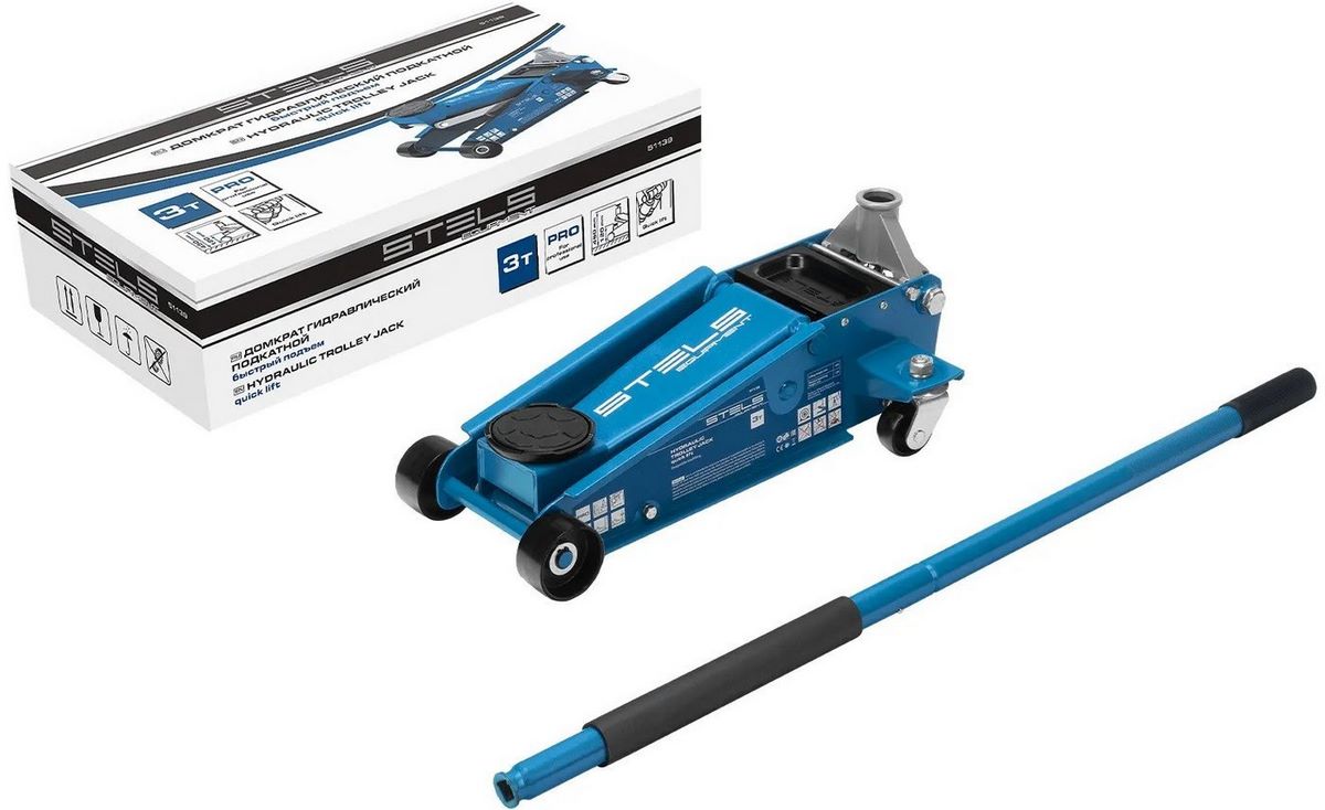 Подкатной домкрат Stels 51139 3т - фото