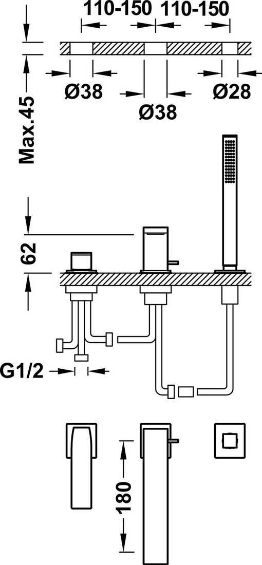 Смеситель Tres Slim 20216103Bm - фото2