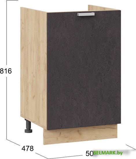 Шкаф напольный Трия Гранита 1Н5М (дуб крафт золотой/бетон графит) - фото2