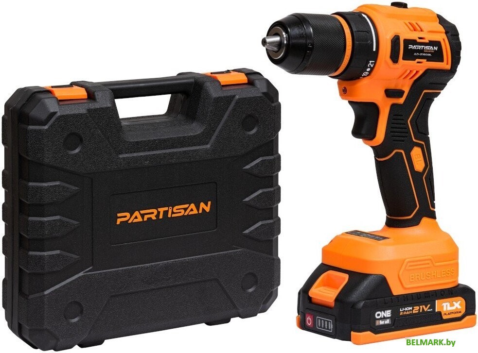 Дрель-шуруповерт Partisan AD-2160BL (с 2-мя АКБ, кейс) - фото