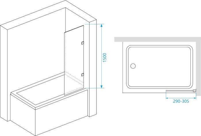 Стеклянная шторка для ванны RGW SC-056-2 300 3511056230-11 - фото2