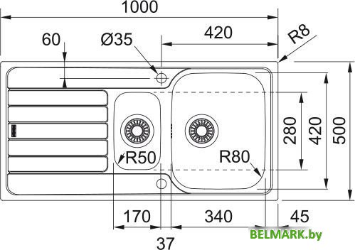 Кухонная мойка Franke Spark SKX 651-100 101.0497.695 - фото2