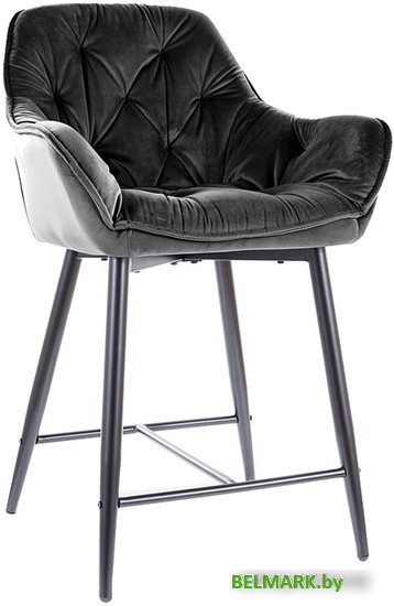 Стул с подлокотниками Signal Cherry H-2 Velvet (bluvel 14 черный/черный мат) - фото