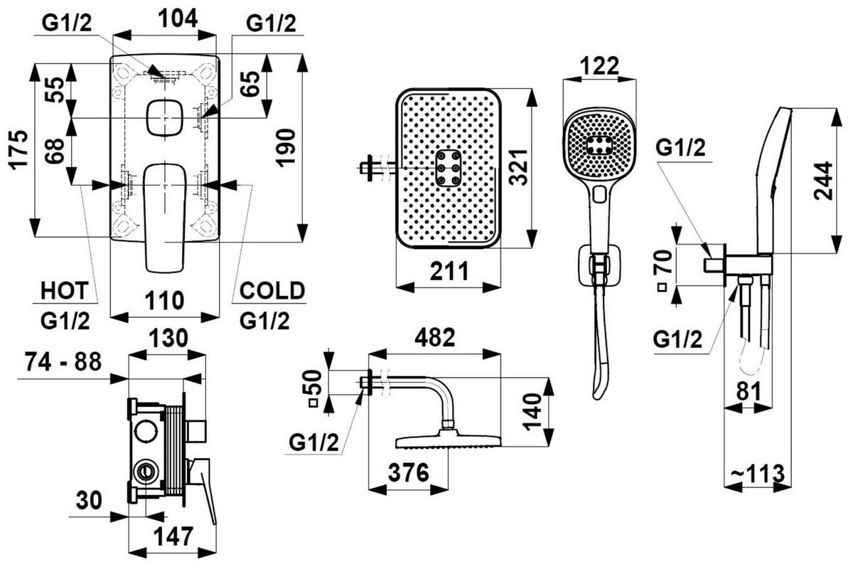 Душевая система KFA Armatura Malaga 452950100 - фото2