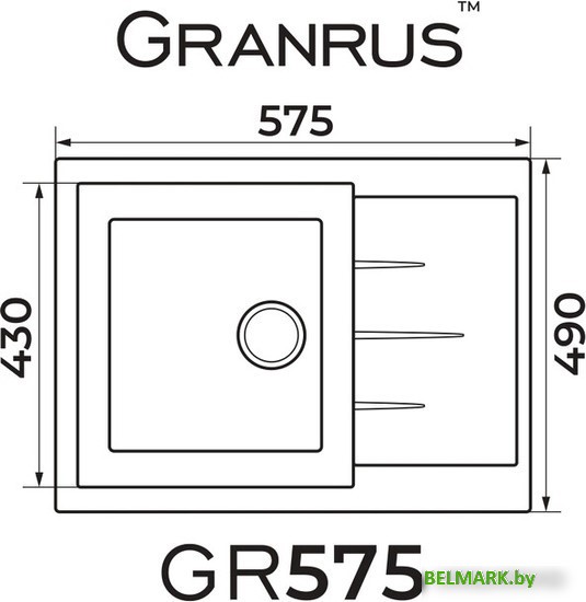 Кухонная мойка Granrus GR-575 (темно-серый) - фото2
