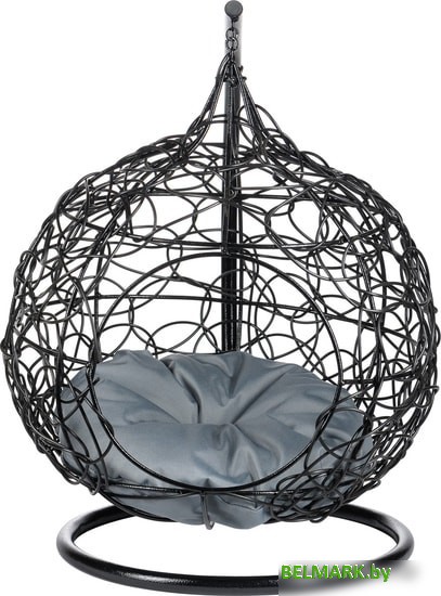 Подвесное кресло BiGarden кокон из искусственного ротанга (черный) - фото