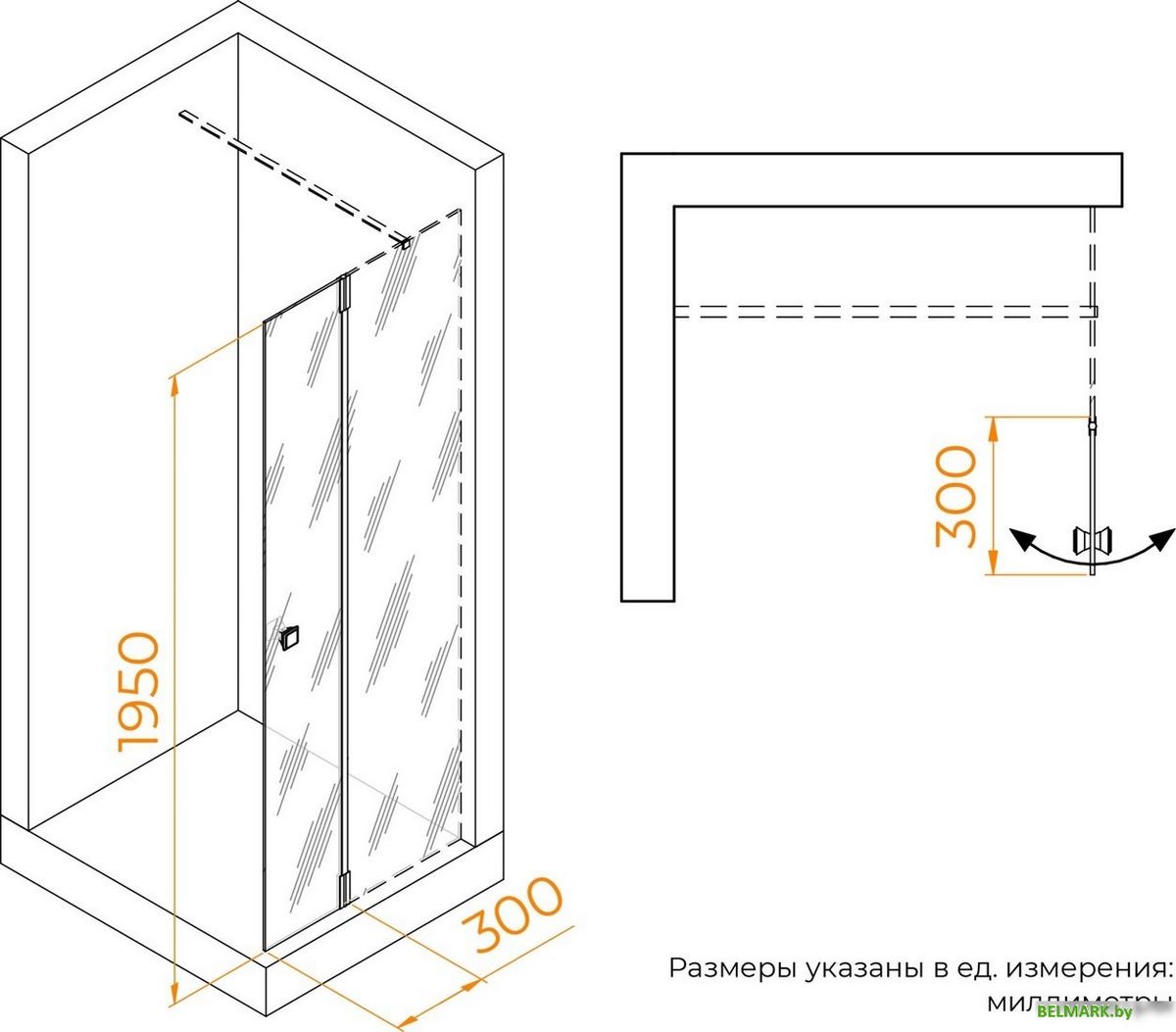 Душевая стенка RGW Z-072Gb 352207203-16 (золото браш/прозрачное стекло) - фото