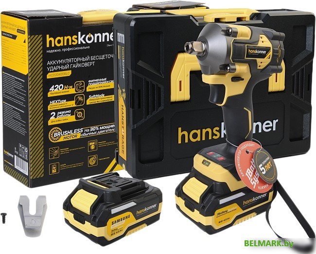 Гайковерт Hanskonner HCD20420BLC (с 1-им АКБ, кейс) - фото