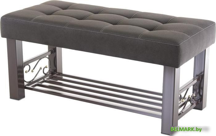 Банкетка AMC Lux 5 с полкой ткань коричневый/коричневый/коричневый 5.2Б100222 - фото