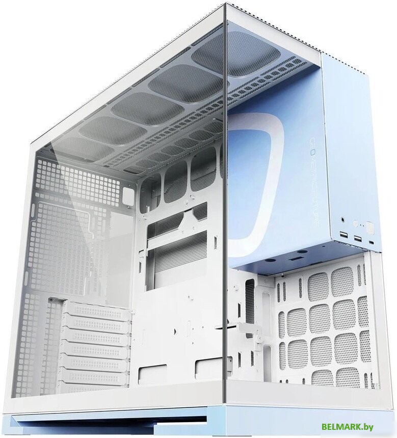 Корпус Geometric Future Model 5 (белый/голубой) - фото