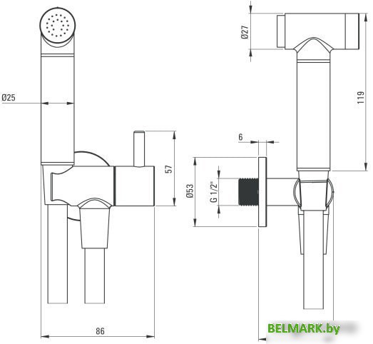 Гигиенический душ Deante Bidetta Nero ANW N51B - фото2
