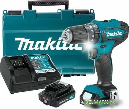 Ударная дрель-шуруповерт Makita HP333DWAE (с 2-мя АКБ, кейс) - фото