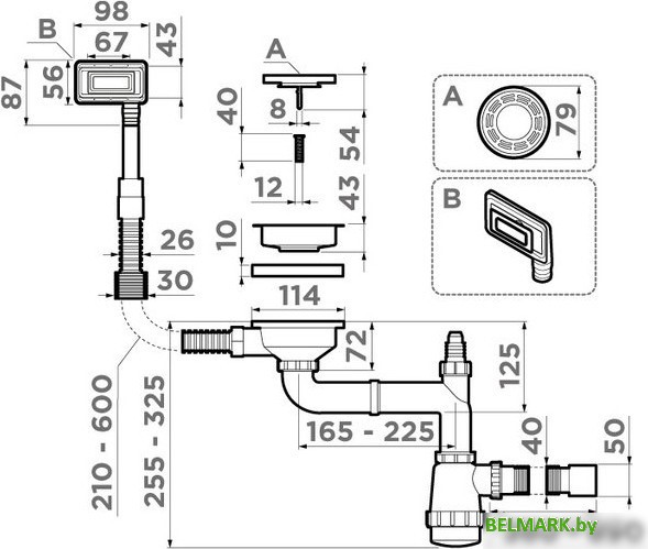 Сифон Omoikiri WK-1-UN LG 4956832 - фото2