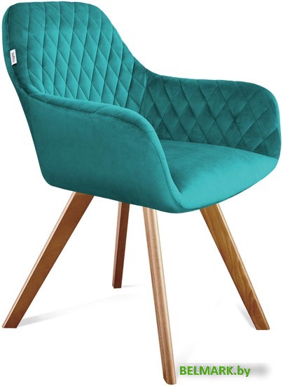 Стул с подлокотниками Sheffilton SHT-ST38/S39 (альпийский бирюзовый/светлый орех) - фото