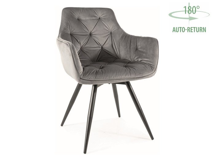 Стул Signal Mango Velvet Bluvel 14 (серый/черный) - фото