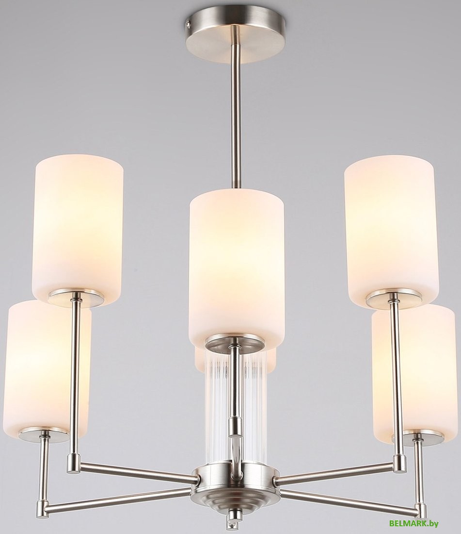 Подвесная люстра Ambrella LH56211/6 SN/FR (никель/белый матовый) - фото