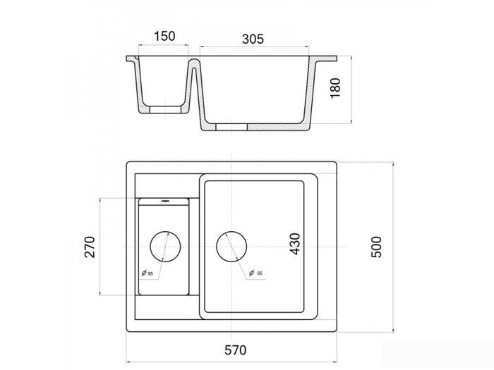 Кухонная мойка Wisent WQ580-27 (кофе) - фото2