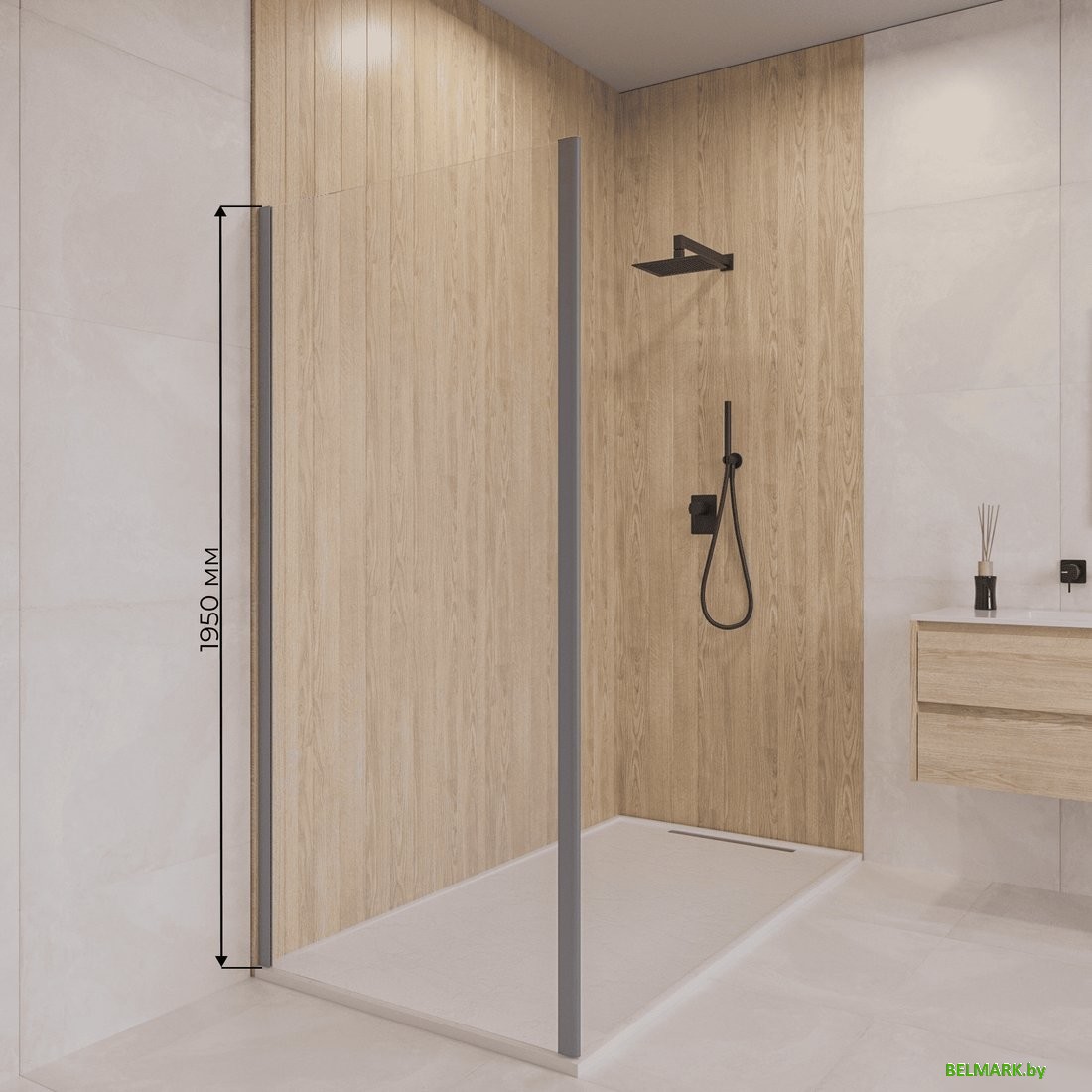 Душевая стенка RGW Z-050-2Gr 352205208-110 (серый/прозрачное стекло) - фото2