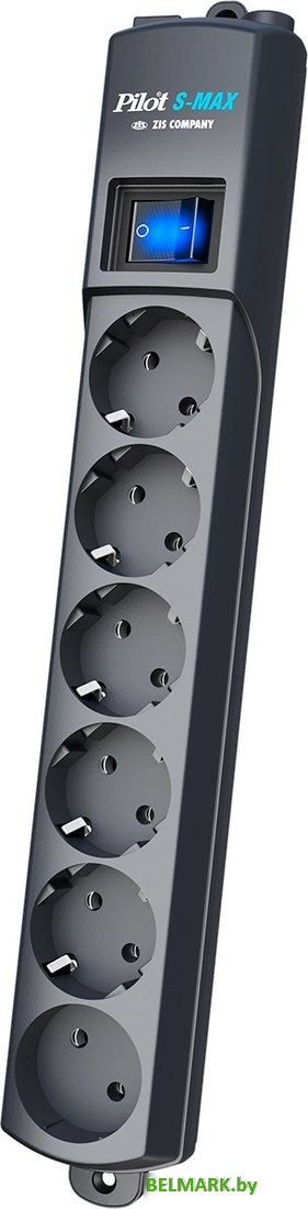Сетевой фильтр Pilot S-Max (3 м, 6 розеток, серый) - фото