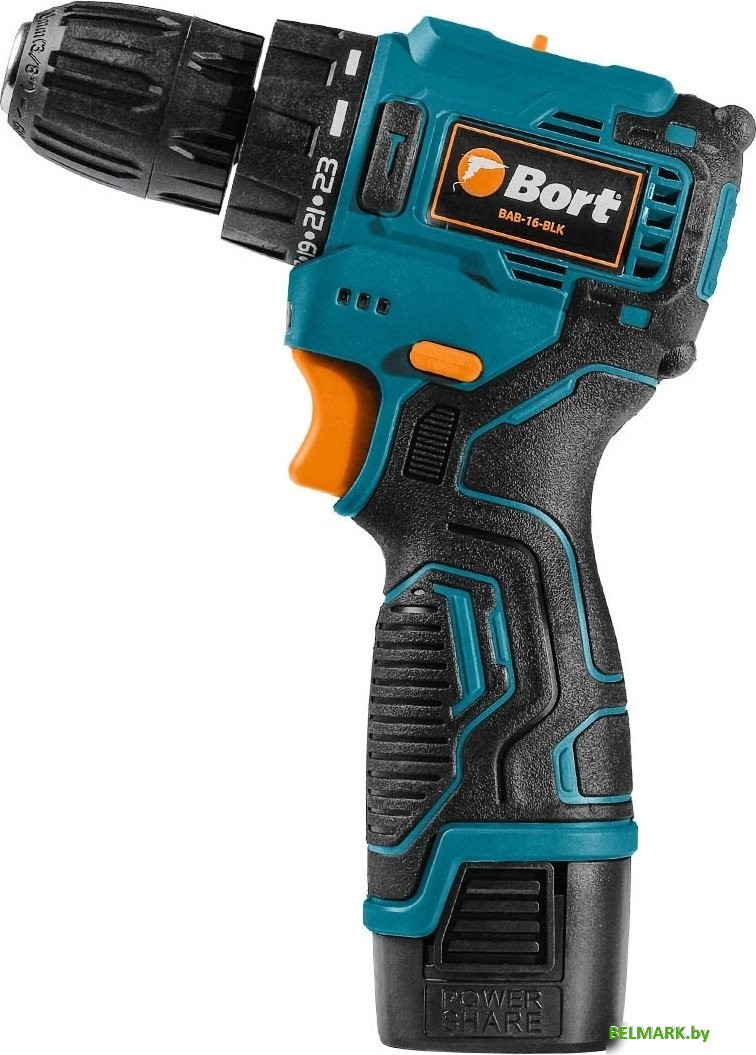 Дрель-шуруповерт Bort BAB-16-BLK 93414868 (с 2-мя АКБ, кейс) - фото2