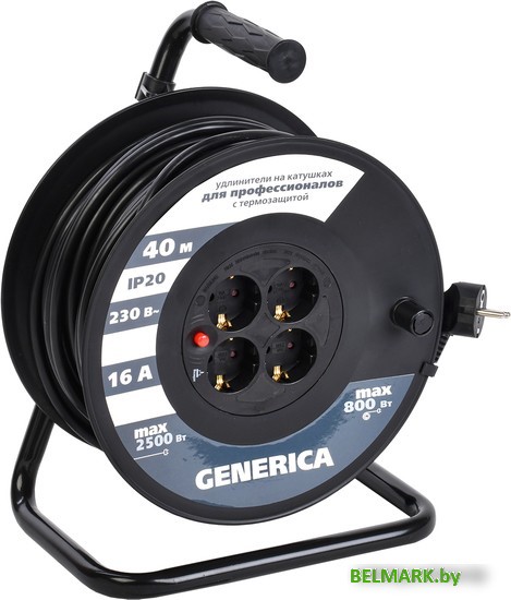 Удлинитель Generica УК40 WKP20-16-04-40-G (40 м, черный) - фото