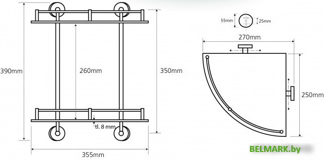 Bemeta Полка Omega 104202142 - фото2