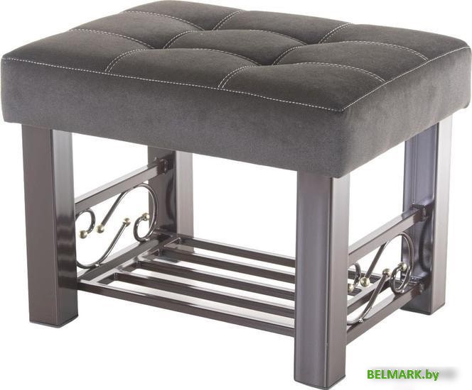 Банкетка AMC Lux 5 с полкой ткань коричневый/коричневый/коричневый 5.2Б60222 - фото