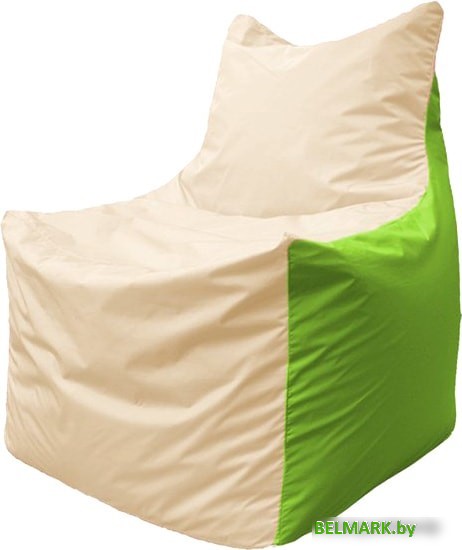 Кресло-мешок Flagman Фокс Ф2.1-141 (слоновая кость/салатовый) - фото
