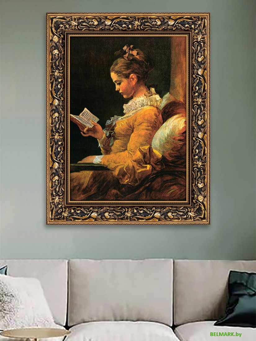 Картина Декарт Читательница Итальянский художник 8Л0513 (в раме) - фото2