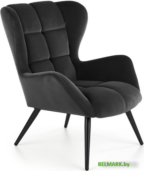 Интерьерное кресло Halmar Tyrion (черный bluvel 19/черный) - фото