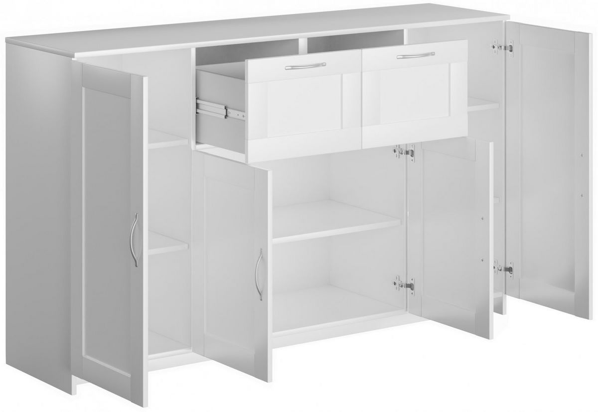 Тумба Mio Tesoro Сириус 4 двери и 2 ящика 156x95 2.02.03.300.1 (белый) - фото2