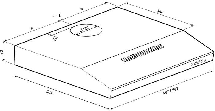 Кухонная вытяжка Krona Jessica slim 600 push button (черный) - фото2