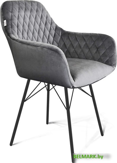 Стул с подлокотниками Sheffilton SHT-ST38/S64 (угольно-серый/черный муар) - фото