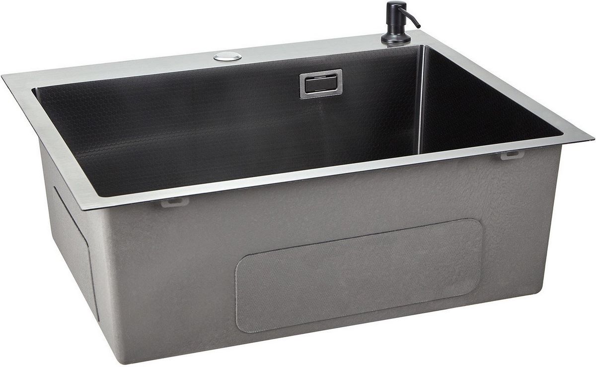 Кухонная мойка Stellar Decor S6550NB-D (нано черный) - фото2
